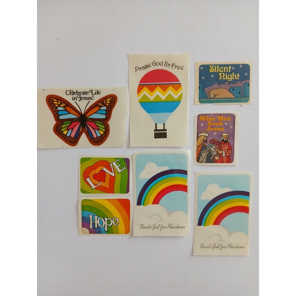 Vintage Thank God‎ For Rainbows Religious Sticker RARE HTF